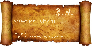 Neumayer Ajtony névjegykártya